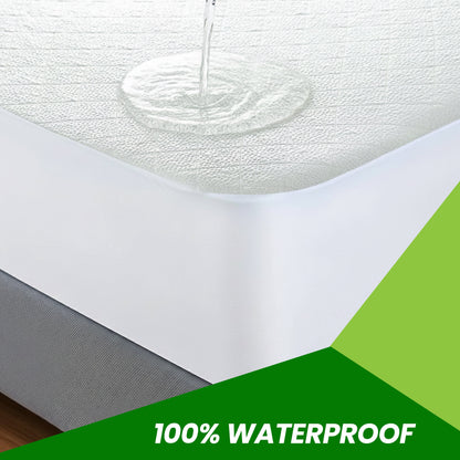 Bamboo Extra Deep Quilted Waterproof Mattress Protector Hypoallergenic Moisture-Wicking Bed Cover with Elastic Skirt by OLIVIA ROCCO Mattress Protector