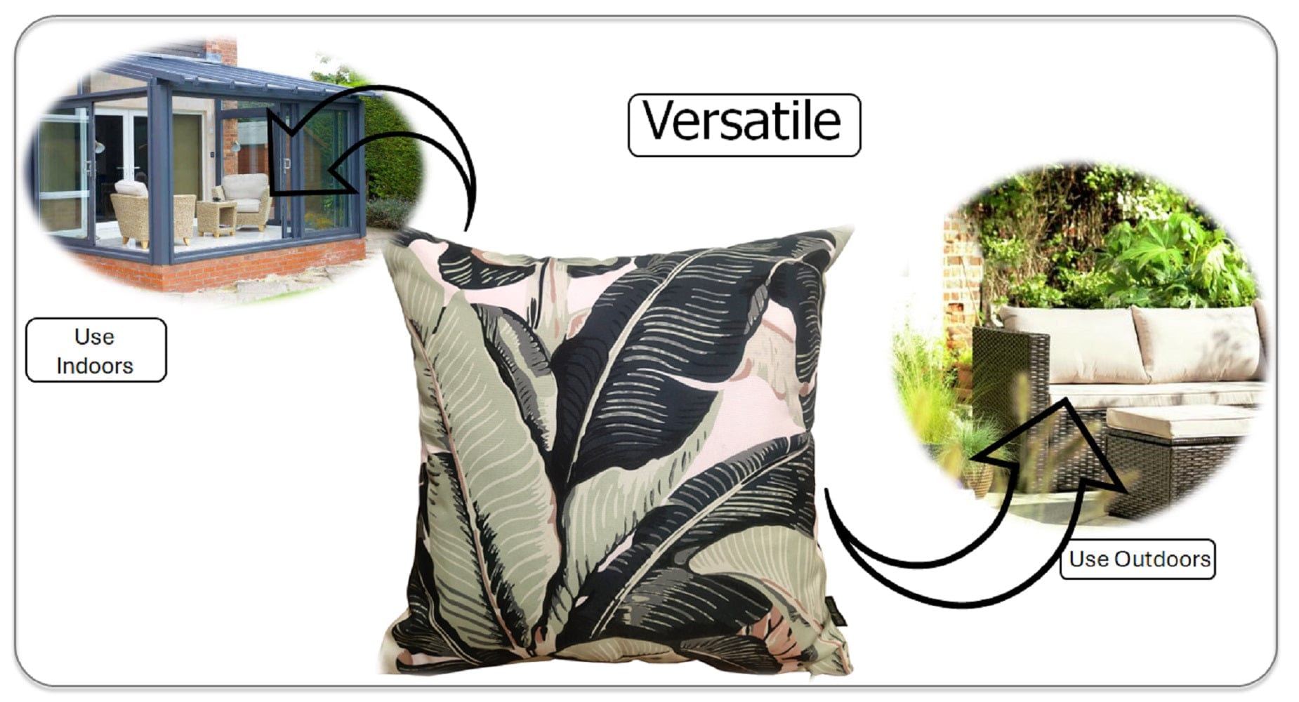 Waterproof Cushions Outdoor Indoor Hollowfibre Filled 43 x 43 cm / BANZA OLIVIA ROCCO Cushions