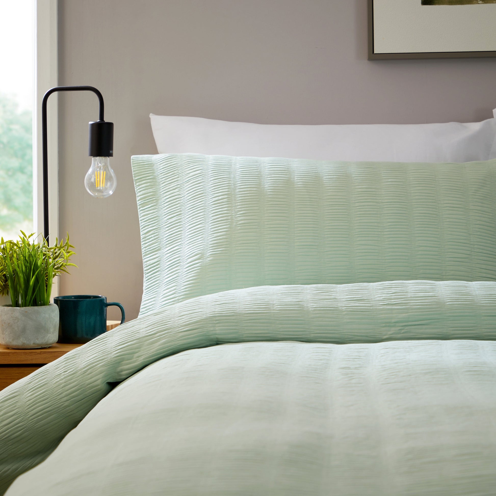 Belgravia Sage Green Cotton Rich Duvet Cover Set with Pillowcases Soft Easy Care Modern Quilt Bedding Bed Linen Set by OLIVIA ROCCO Duvet Cover