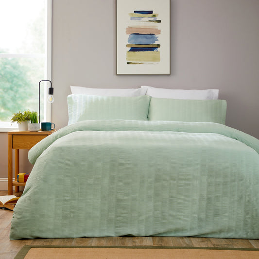 Belgravia Sage Green Cotton Rich Duvet Cover Set with Pillowcases Soft Easy Care Modern Quilt Bedding Bed Linen Set by OLIVIA ROCCO SINGLE Duvet Cover