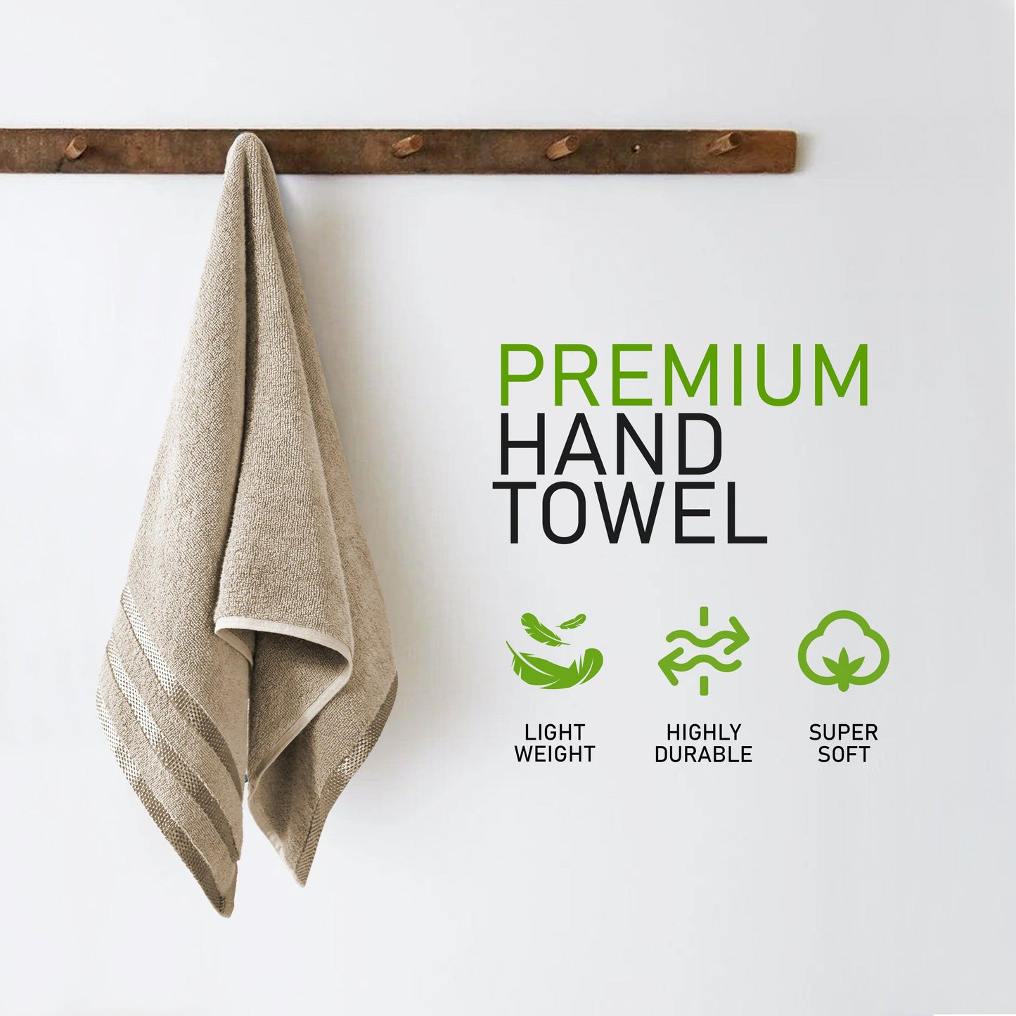 Belmont Viscose Stripe Beige Towels 100% Cotton Hotel Quality Super Absorbent 10 Piece Bale Set, 4 Hand Towel & 12 Face Cloths by OLIVIA ROCCO OLIVIA ROCCO Towels