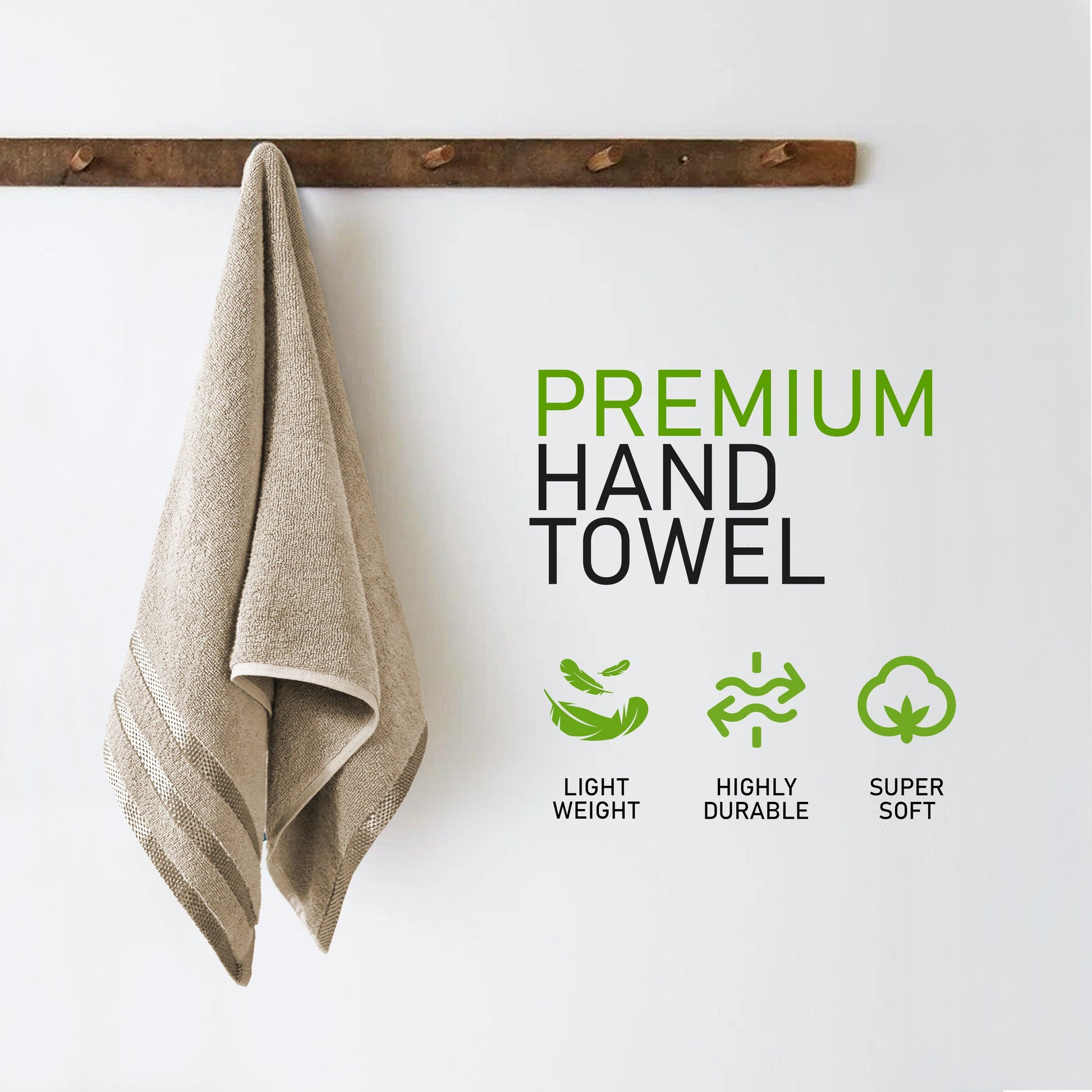 Belmont Viscose Stripe Beige Towels 100% Cotton Hotel Quality Super Absorbent 10 Piece Bale Set, 4 Hand Towel & 12 Face Cloths by OLIVIA ROCCO OLIVIA ROCCO Towels