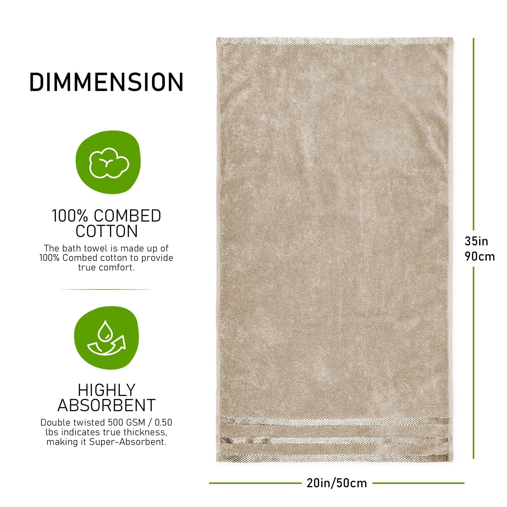 Belmont Viscose Stripe Beige Towels 100% Cotton Hotel Quality Super Absorbent 10 Piece Bale Set, 4 Hand Towel & 12 Face Cloths by OLIVIA ROCCO OLIVIA ROCCO Towels