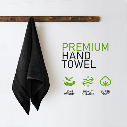 Belmont Viscose Stripe Black Towels 100% Cotton Hotel Quality Super Absorbent 10 Piece Bale Set, 4 Hand Towel & 12 Face Cloths by OLIVIA ROCCO OLIVIA ROCCO Towels