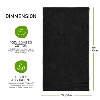 Belmont Viscose Stripe Black Towels 100% Cotton Hotel Quality Super Absorbent 10 Piece Bale Set, 4 Hand Towel & 12 Face Cloths by OLIVIA ROCCO OLIVIA ROCCO Towels