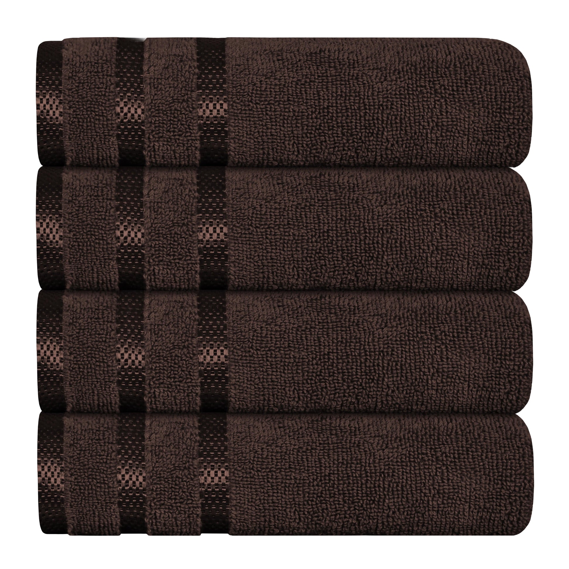 Belmont Viscose Stripe Brown Towels 100% Cotton Hotel Quality Super Absorbent 10 Piece Bale Set, 4 Hand Towel & 12 Face Cloths by OLIVIA ROCCO 4 PK HAND TOWEL / BROWN OLIVIA ROCCO Towels