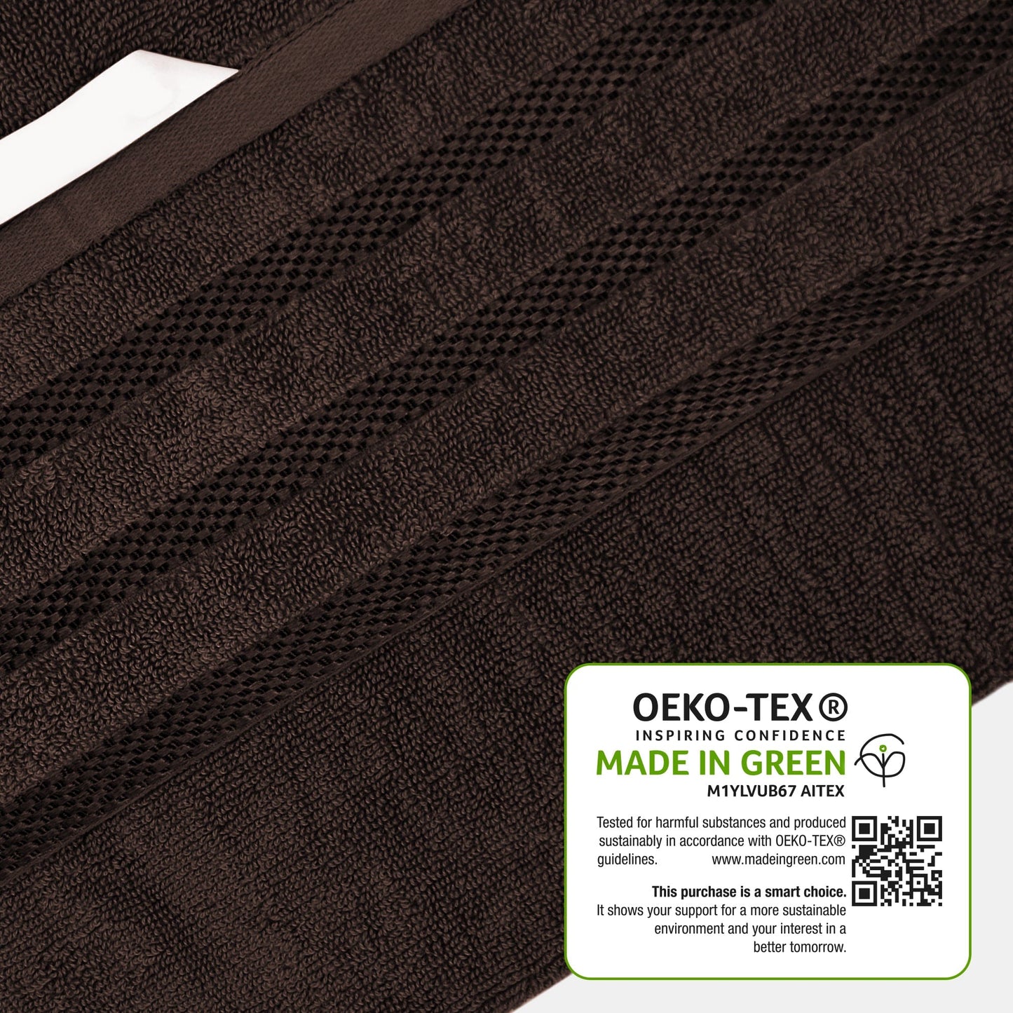 Belmont Viscose Stripe Brown Towels 100% Cotton Hotel Quality Super Absorbent 10 Piece Bale Set, 4 Hand Towel & 12 Face Cloths by OLIVIA ROCCO OLIVIA ROCCO Towels