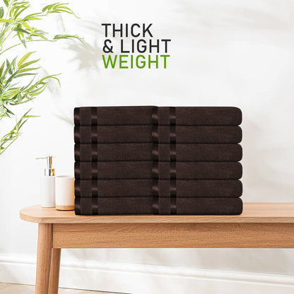 Belmont Viscose Stripe Brown Towels 100% Cotton Hotel Quality Super Absorbent 10 Piece Bale Set, 4 Hand Towel & 12 Face Cloths by OLIVIA ROCCO OLIVIA ROCCO Towels