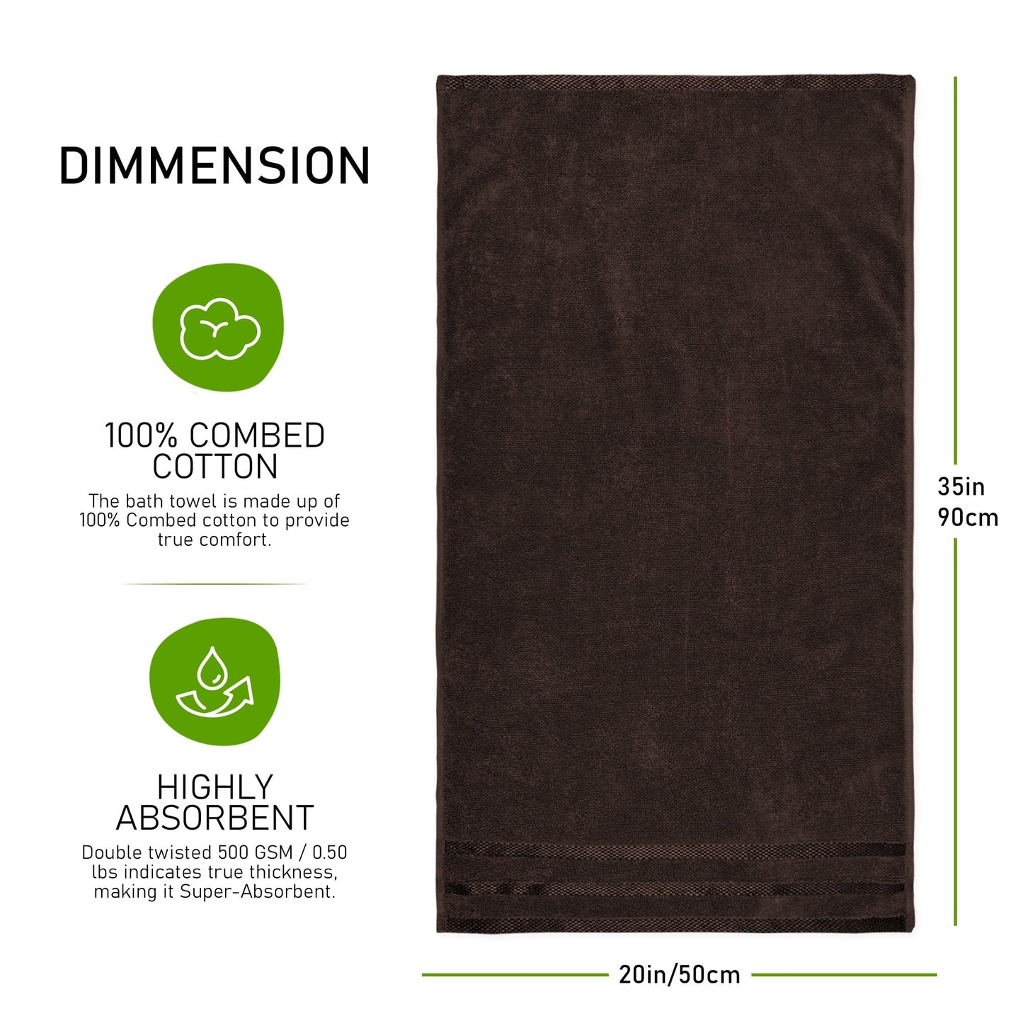Belmont Viscose Stripe Brown Towels 100% Cotton Hotel Quality Super Absorbent 10 Piece Bale Set, 4 Hand Towel & 12 Face Cloths by OLIVIA ROCCO OLIVIA ROCCO Towels