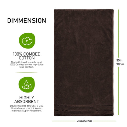 Belmont Viscose Stripe Brown Towels 100% Cotton Hotel Quality Super Absorbent 10 Piece Bale Set, 4 Hand Towel & 12 Face Cloths by OLIVIA ROCCO OLIVIA ROCCO Towels