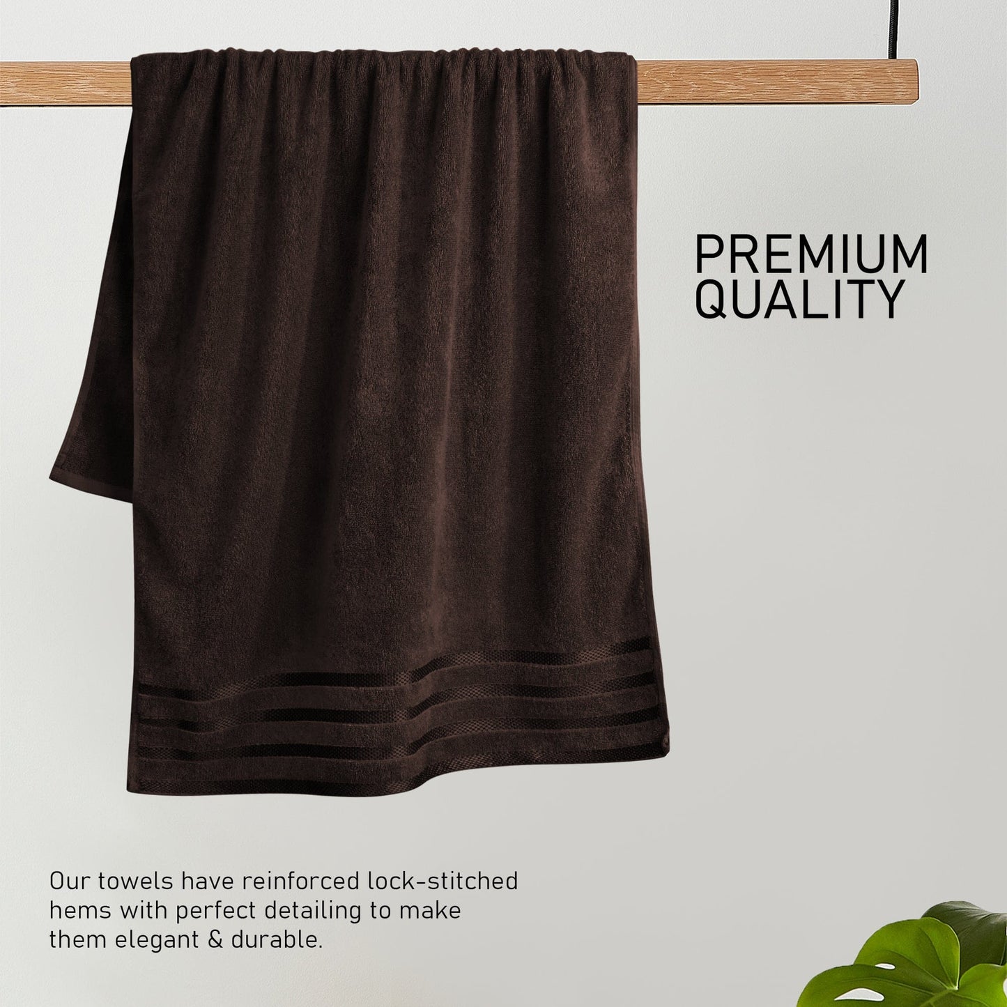 Belmont Viscose Stripe Brown Towels 100% Cotton Hotel Quality Super Absorbent 10 Piece Bale Set, 4 Hand Towel & 12 Face Cloths by OLIVIA ROCCO OLIVIA ROCCO Towels
