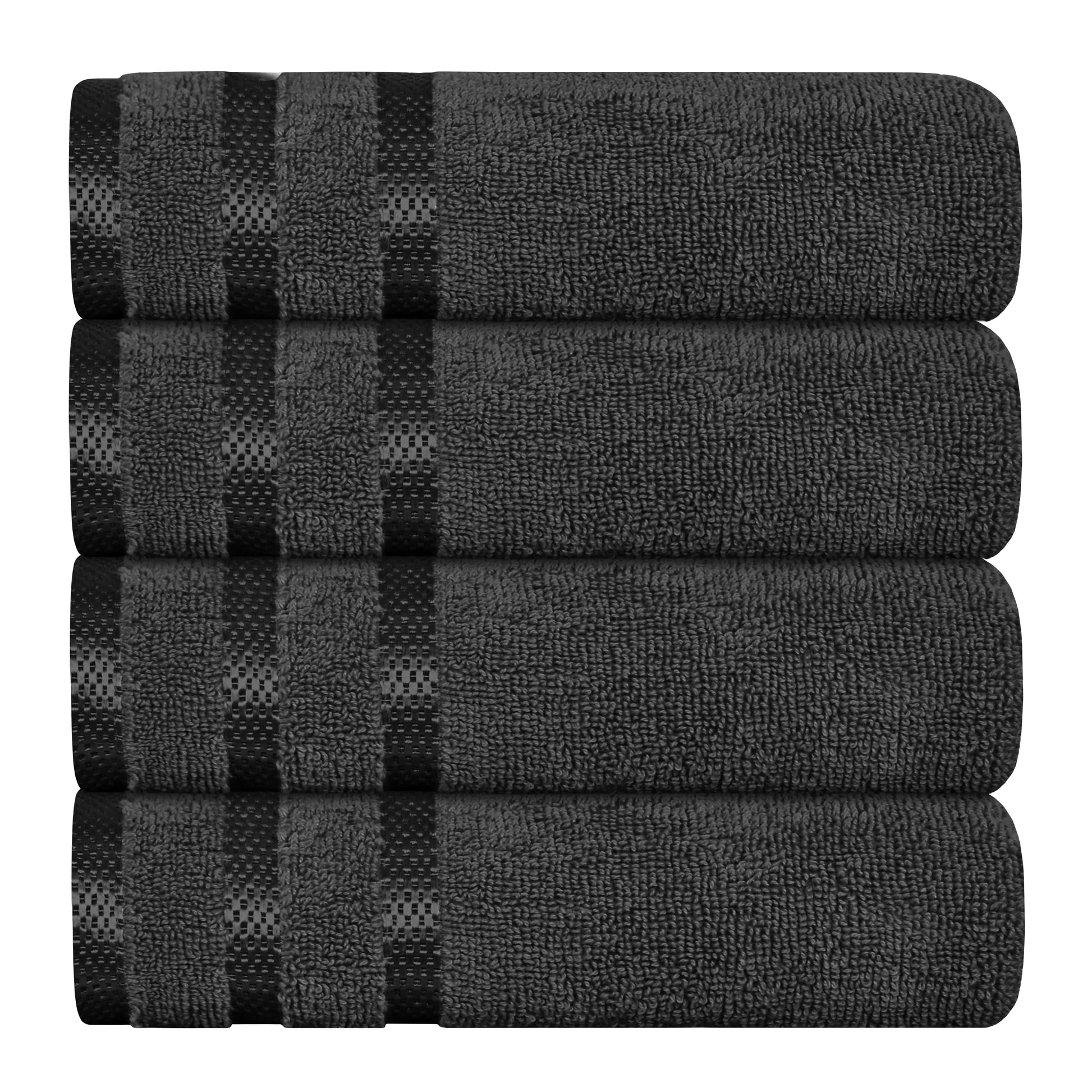 Belmont Viscose Stripe Grey Towels 100% Cotton Hotel Quality Super Absorbent 10 Piece Bale Set, 4 Hand Towel & 12 Face Cloths by OLIVIA ROCCO 4 PK HAND TOWEL / GREY Towels