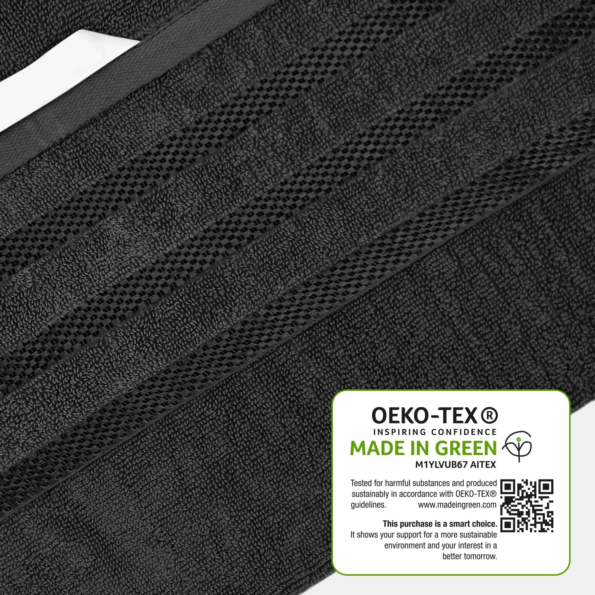 Belmont Viscose Stripe Grey Towels 100% Cotton Hotel Quality Super Absorbent 10 Piece Bale Set, 4 Hand Towel & 12 Face Cloths by OLIVIA ROCCO Towels