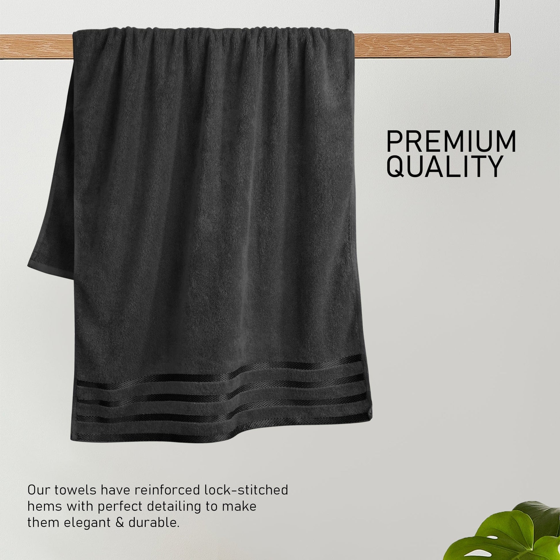 Belmont Viscose Stripe Grey Towels 100% Cotton Hotel Quality Super Absorbent 10 Piece Bale Set, 4 Hand Towel & 12 Face Cloths by OLIVIA ROCCO Towels