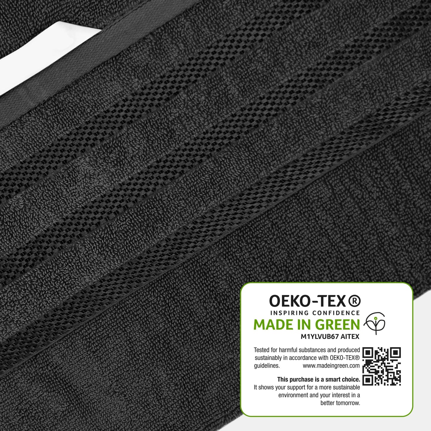 Belmont Viscose Stripe Grey Towels 100% Cotton Hotel Quality Super Absorbent 10 Piece Bale Set, 4 Hand Towel & 12 Face Cloths by OLIVIA ROCCO Towels