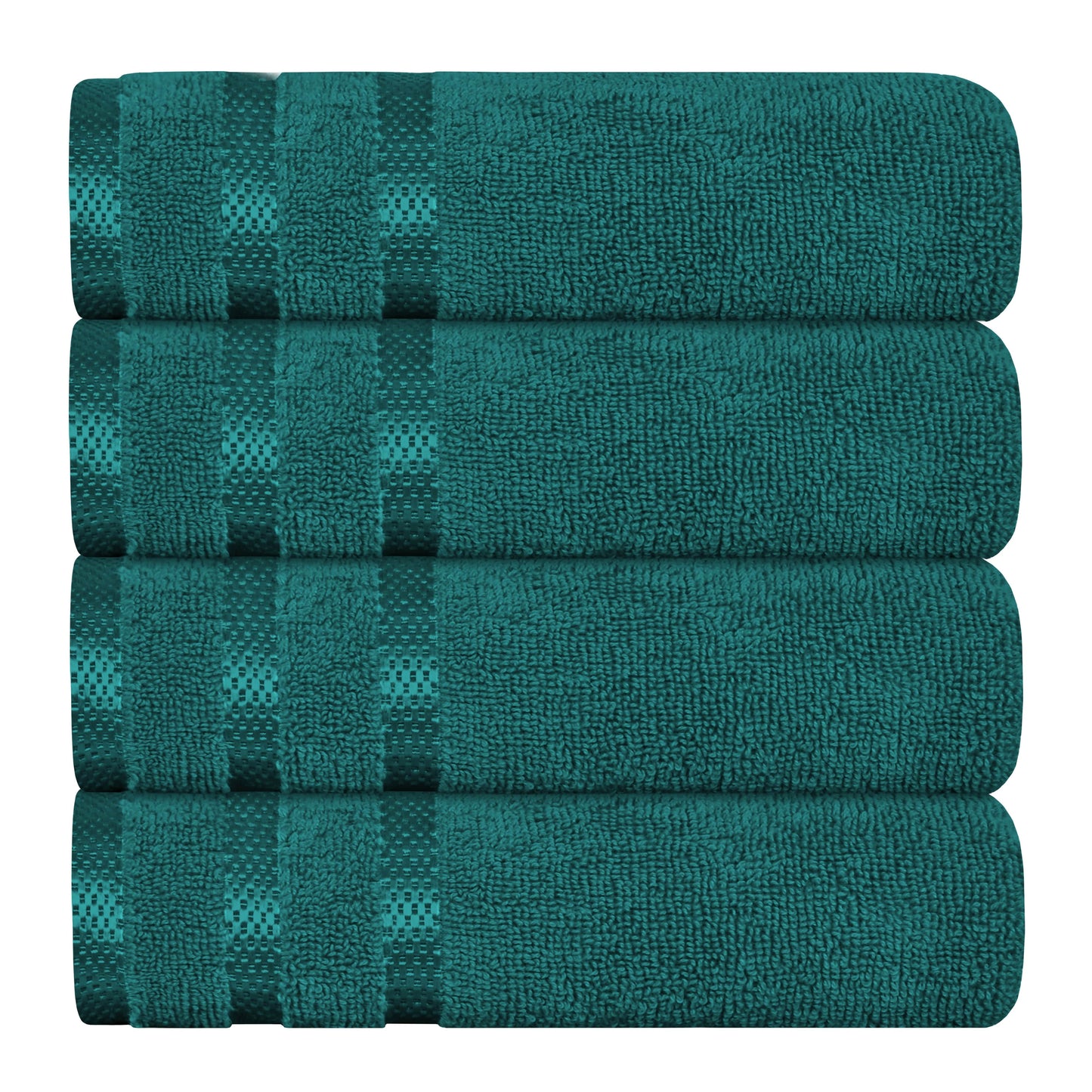 Belmont Viscose Stripe Jade Green Towels 100% Cotton Hotel Quality Super Absorbent 10 Piece Bale Set, 4 Hand Towel & 12 Face Cloths by OLIVIA ROCCO 4 PK HAND TOWEL / JADE GREEN OLIVIA ROCCO Towels