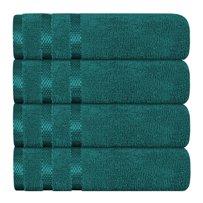 Belmont Viscose Stripe Jade Green Towels 100% Cotton Hotel Quality Super Absorbent 10 Piece Bale Set, 4 Hand Towel & 12 Face Cloths by OLIVIA ROCCO 4 PK HAND TOWEL / JADE GREEN OLIVIA ROCCO Towels