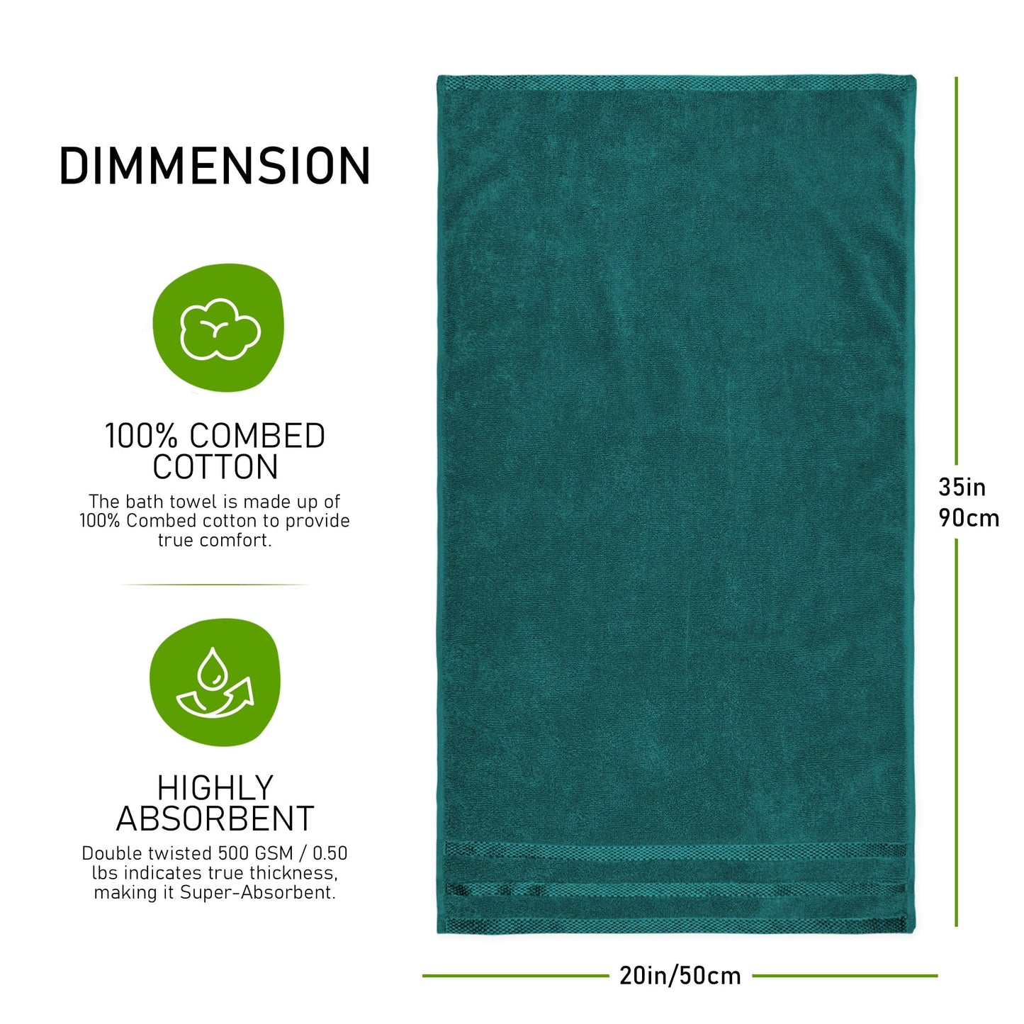 Belmont Viscose Stripe Jade Green Towels 100% Cotton Hotel Quality Super Absorbent 10 Piece Bale Set, 4 Hand Towel & 12 Face Cloths by OLIVIA ROCCO OLIVIA ROCCO Towels