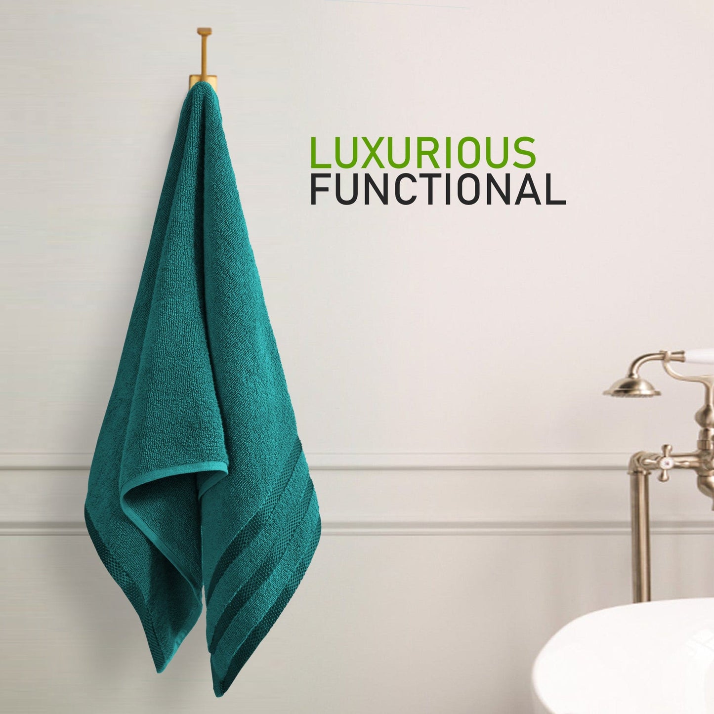 Belmont Viscose Stripe Jade Green Towels 100% Cotton Hotel Quality Super Absorbent 10 Piece Bale Set, 4 Hand Towel & 12 Face Cloths by OLIVIA ROCCO OLIVIA ROCCO Towels
