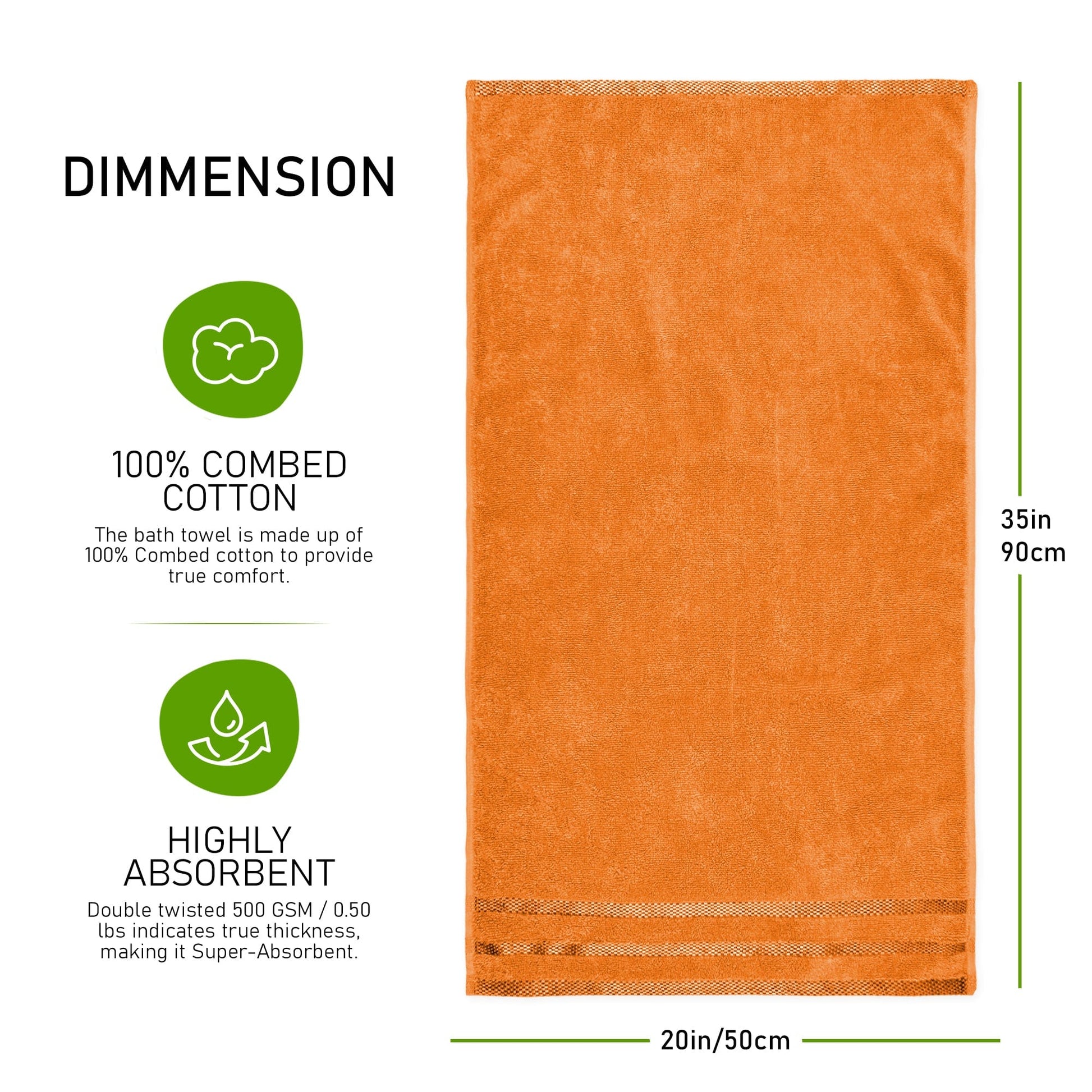 Belmont Viscose Stripe Orange Towels 100% Cotton Hotel Quality Super Absorbent 10 Piece Bale Set, 4 Hand Towel & 12 Face Cloths by OLIVIA ROCCO OLIVIA ROCCO Towels