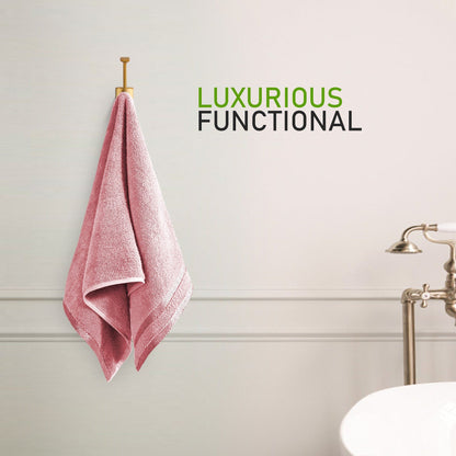 Belmont Viscose Stripe Pink Towels 100% Cotton Hotel Quality Super Absorbent 10 Piece Bale Set, 4 Hand Towel & 12 Face Cloths by OLIVIA ROCCO OLIVIA ROCCO Towels