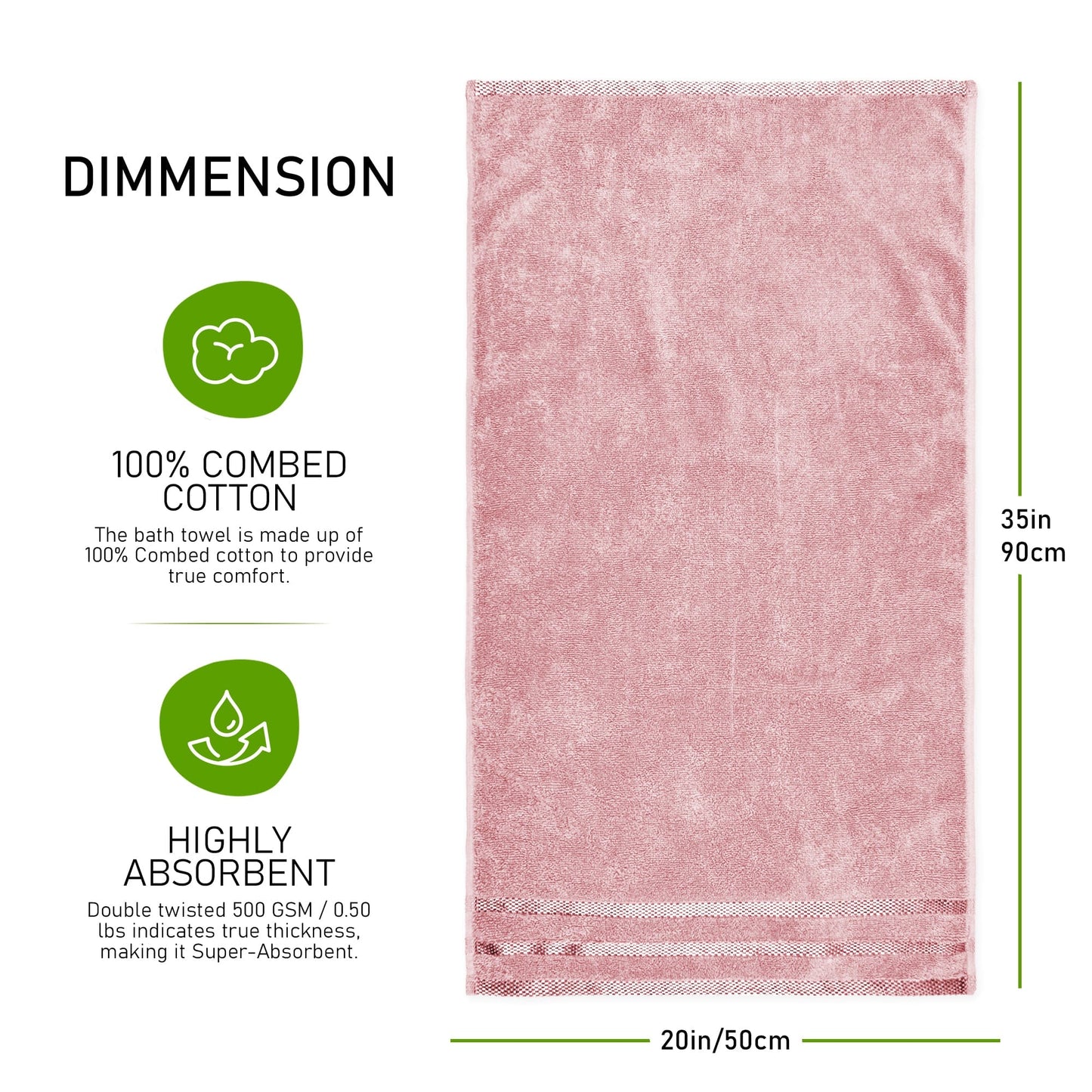 Belmont Viscose Stripe Pink Towels 100% Cotton Hotel Quality Super Absorbent 10 Piece Bale Set, 4 Hand Towel & 12 Face Cloths by OLIVIA ROCCO OLIVIA ROCCO Towels