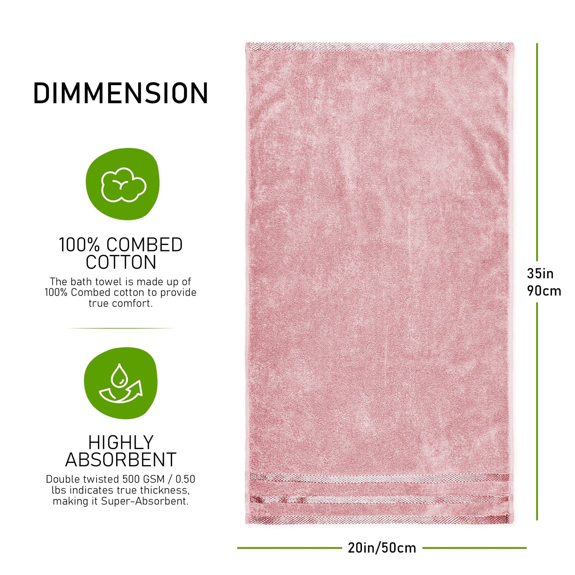 Belmont Viscose Stripe Pink Towels 100% Cotton Hotel Quality Super Absorbent 10 Piece Bale Set, 4 Hand Towel & 12 Face Cloths by OLIVIA ROCCO OLIVIA ROCCO Towels