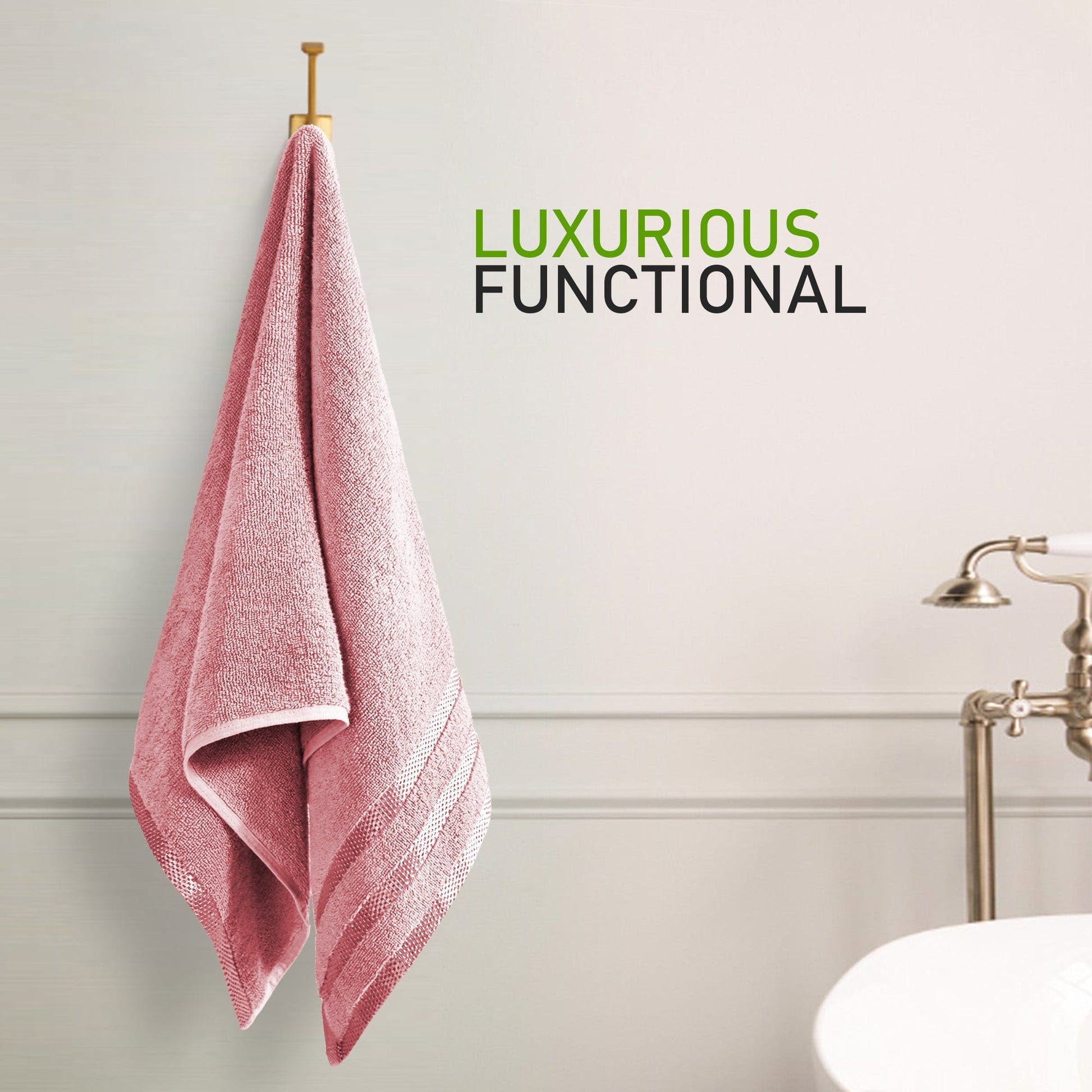 Belmont Viscose Stripe Pink Towels 100% Cotton Hotel Quality Super Absorbent 10 Piece Bale Set, 4 Hand Towel & 12 Face Cloths by OLIVIA ROCCO OLIVIA ROCCO Towels