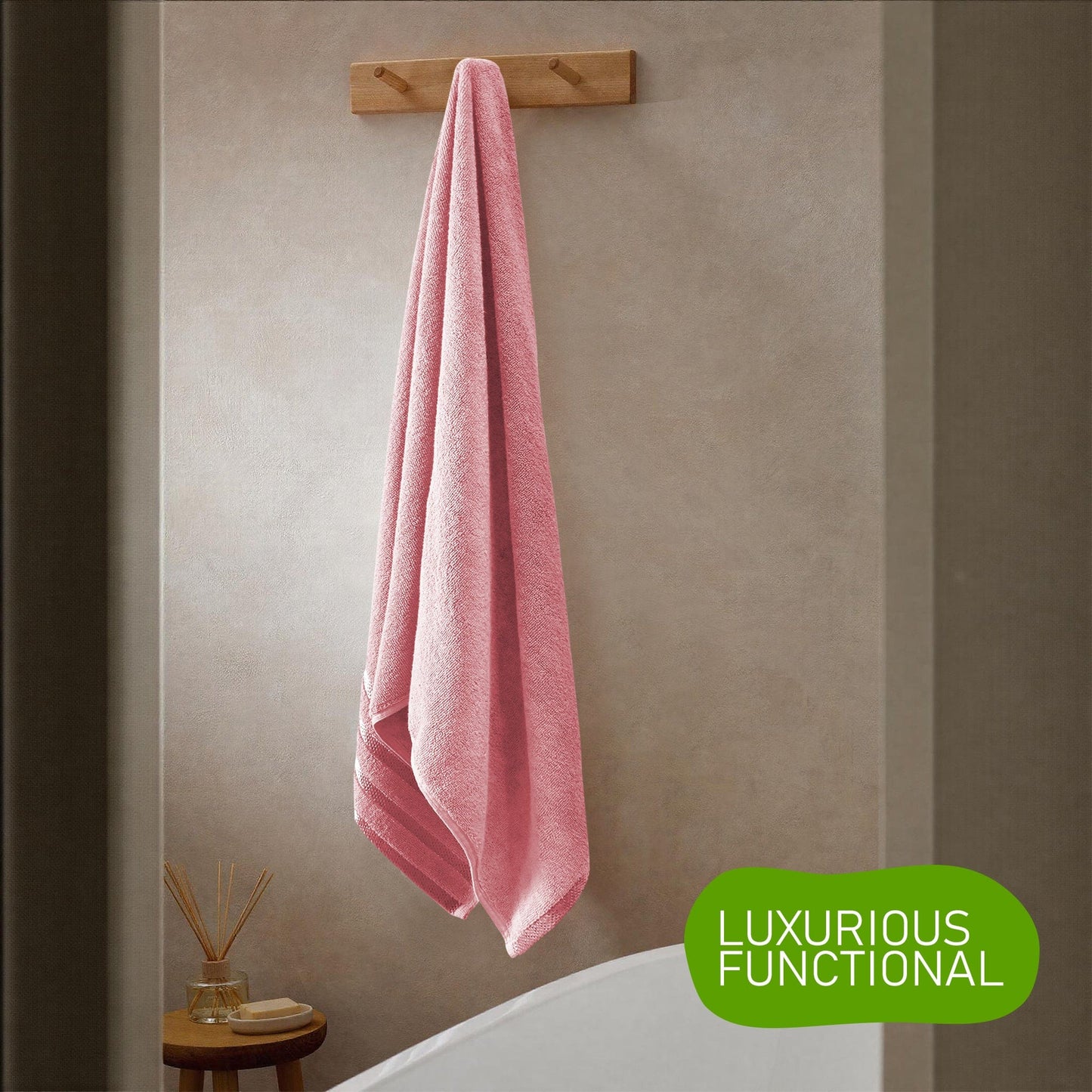 Belmont Viscose Stripe Pink Towels 100% Cotton Hotel Quality Super Absorbent 10 Piece Bale Set, 4 Hand Towel & 12 Face Cloths by OLIVIA ROCCO OLIVIA ROCCO Towels