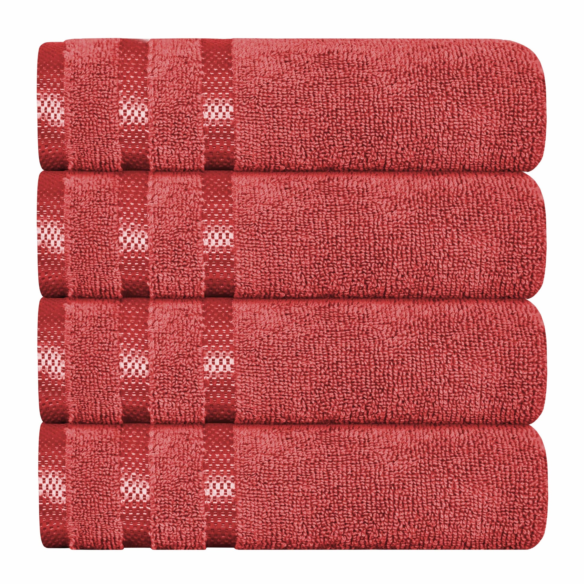 Belmont Viscose Stripe Red Towels 100% Cotton Hotel Quality Super Absorbent 10 Piece Bale Set, 4 Hand Towel & 12 Face Cloths by OLIVIA ROCCO 4 PK HAND TOWEL / RED OLIVIA ROCCO Towels