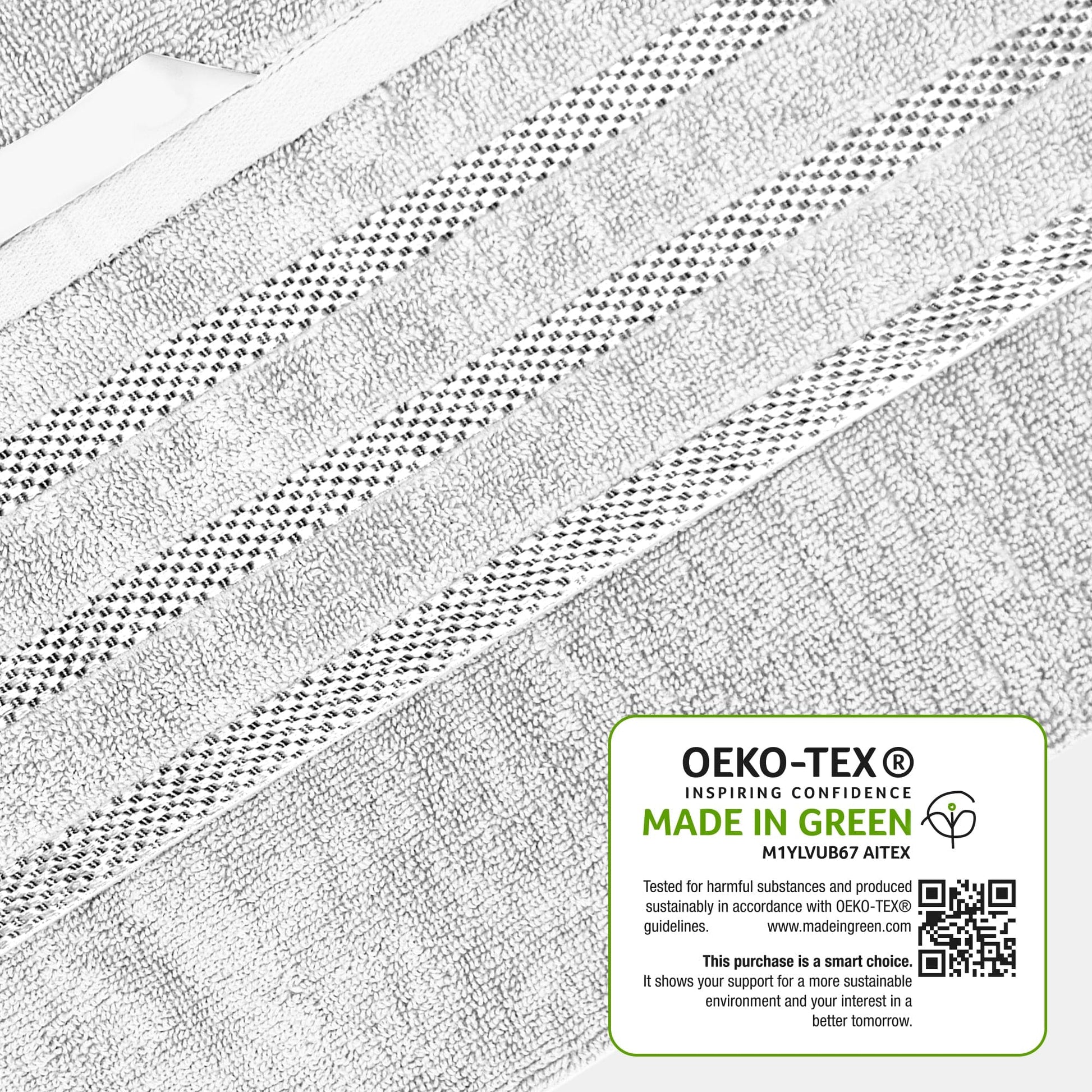 Belmont Viscose Stripe White Towels 100% Cotton Hotel Quality Super Absorbent 10 Piece Bale Set, 4 Hand Towel & 12 Face Cloths by OLIVIA ROCCO OLIVIA ROCCO Towels
