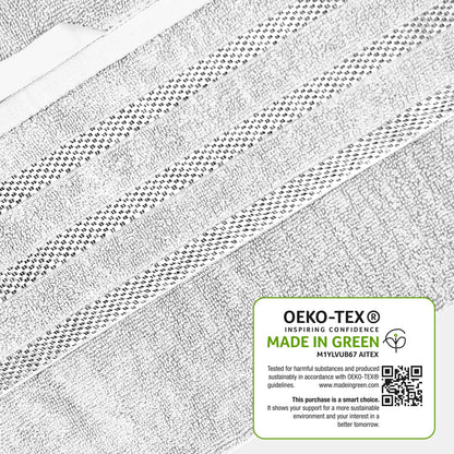Belmont Viscose Stripe White Towels 100% Cotton Hotel Quality Super Absorbent 10 Piece Bale Set, 4 Hand Towel & 12 Face Cloths by OLIVIA ROCCO OLIVIA ROCCO Towels