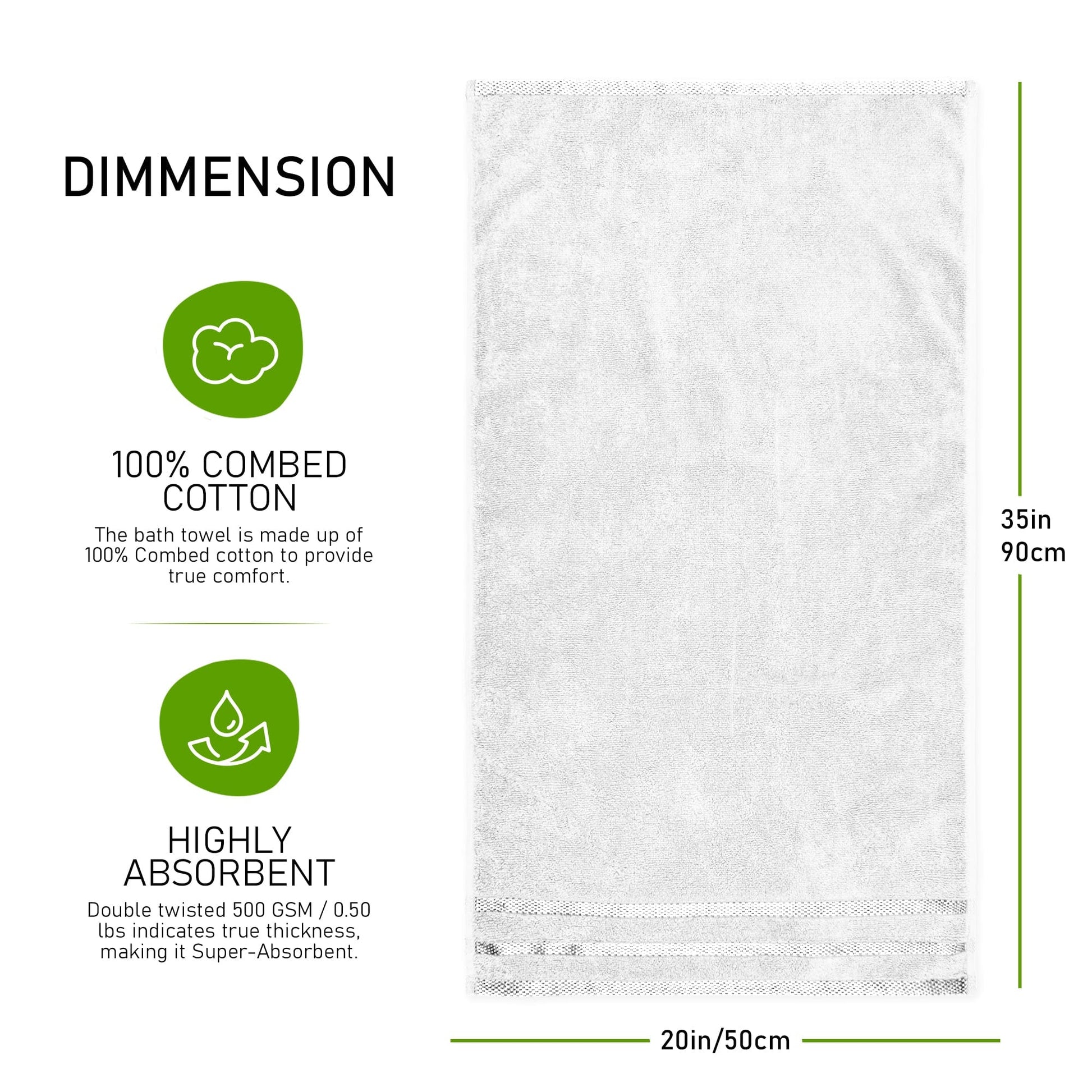 Belmont Viscose Stripe White Towels 100% Cotton Hotel Quality Super Absorbent 10 Piece Bale Set, 4 Hand Towel & 12 Face Cloths by OLIVIA ROCCO OLIVIA ROCCO Towels
