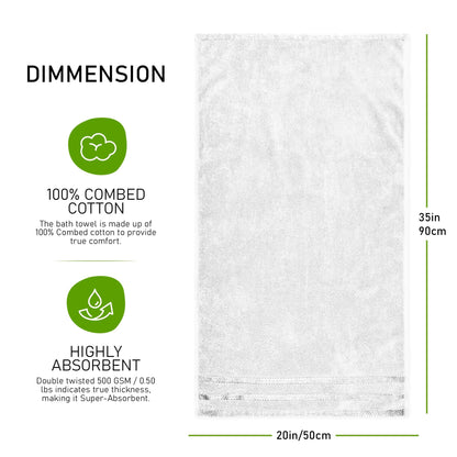 Belmont Viscose Stripe White Towels 100% Cotton Hotel Quality Super Absorbent 10 Piece Bale Set, 4 Hand Towel & 12 Face Cloths by OLIVIA ROCCO OLIVIA ROCCO Towels