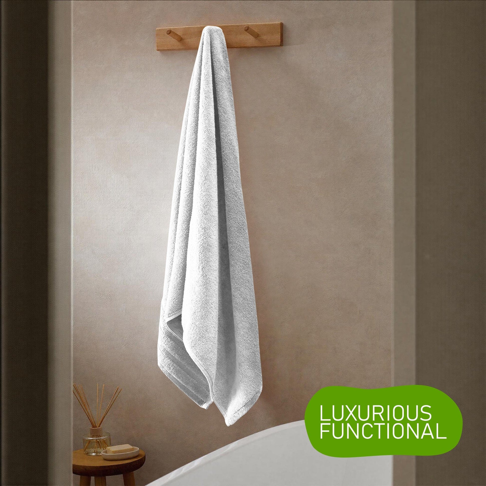 Belmont Viscose Stripe White Towels 100% Cotton Hotel Quality Super Absorbent 10 Piece Bale Set, 4 Hand Towel & 12 Face Cloths by OLIVIA ROCCO OLIVIA ROCCO Towels