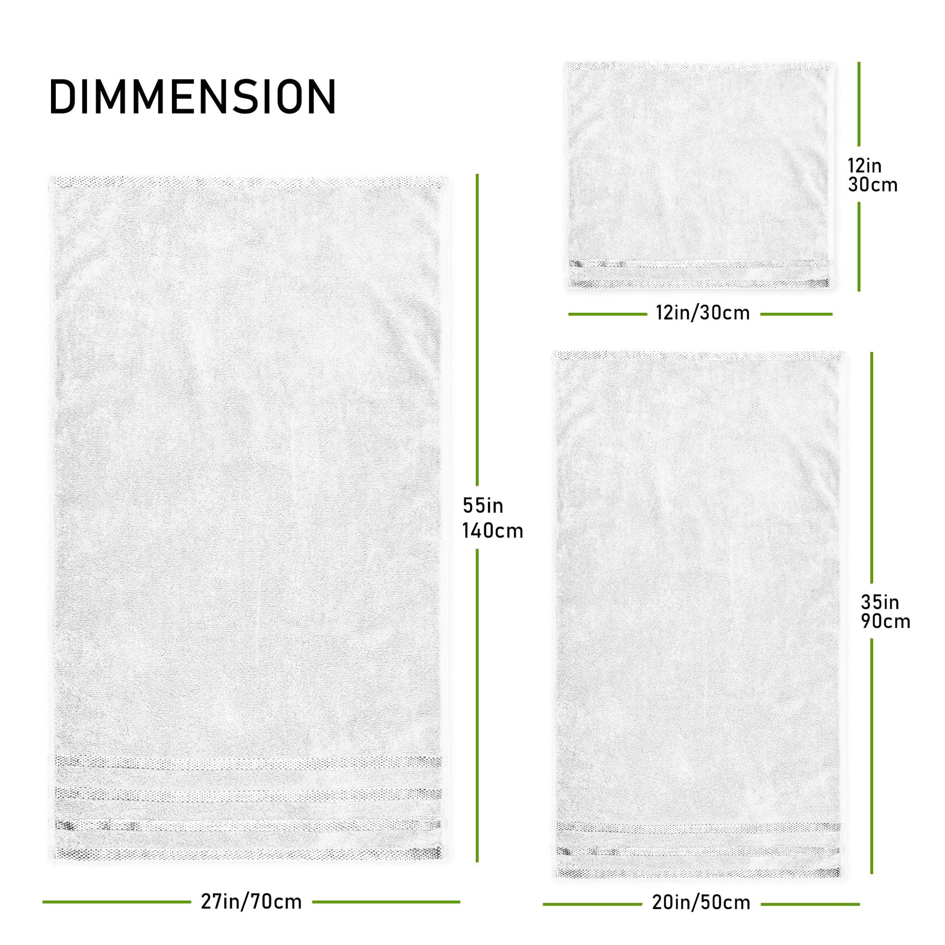 Belmont Viscose Stripe White Towels 100% Cotton Hotel Quality Super Absorbent 10 Piece Bale Set, 4 Hand Towel & 12 Face Cloths by OLIVIA ROCCO OLIVIA ROCCO Towels