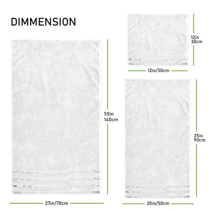Belmont Viscose Stripe White Towels 100% Cotton Hotel Quality Super Absorbent 10 Piece Bale Set, 4 Hand Towel & 12 Face Cloths by OLIVIA ROCCO OLIVIA ROCCO Towels