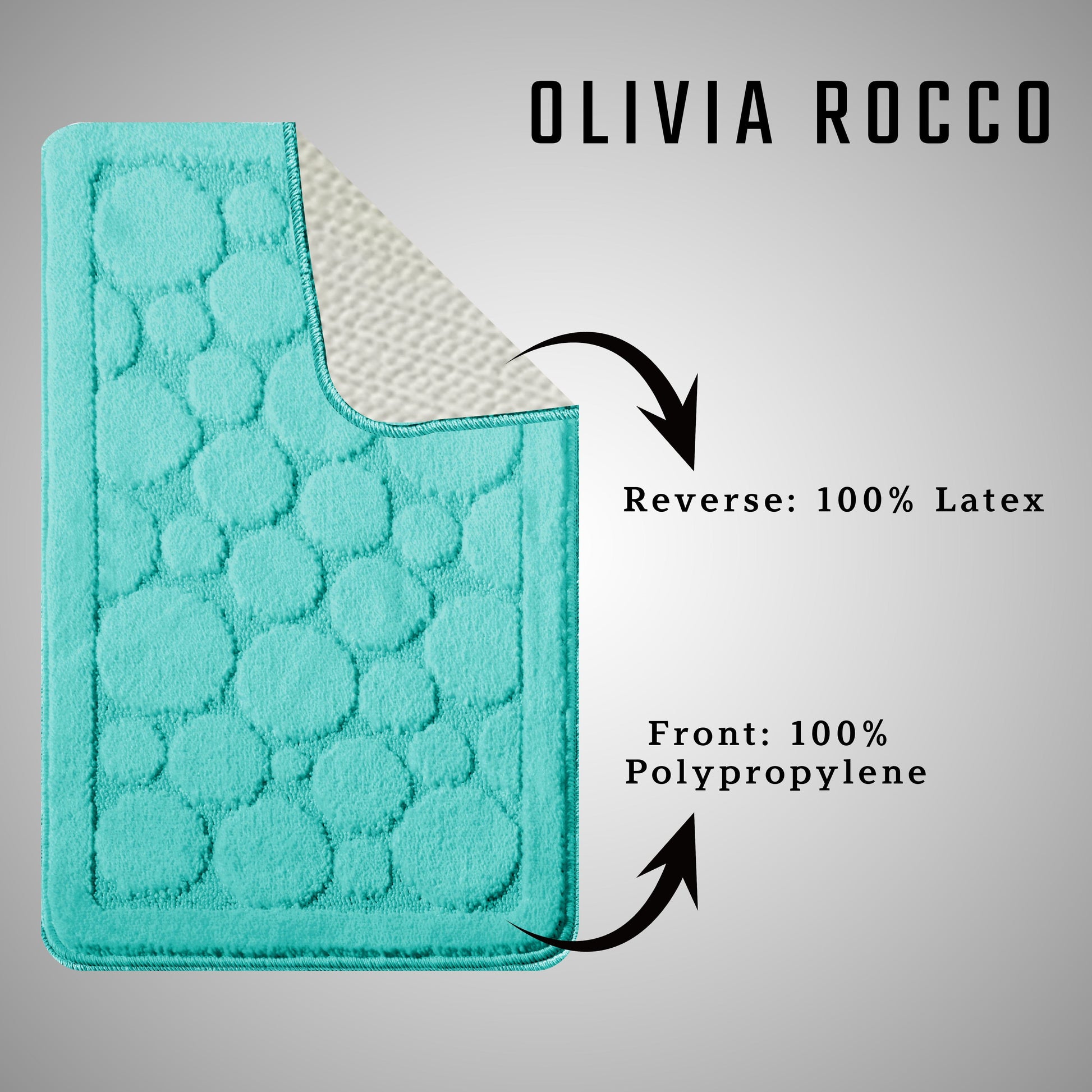 Cali Bubbles 2 Piece Bath Mat & Pedestal Set Duck Egg Non-Slip Soft & Absorbent Bathroom Mats for Comfort & Safety by Olivia Rocco Bath Mat 50 x 80 cm Pedestal Mat 50 x 50 cm / Duck egg OLIVIA ROCCO Bath Mat