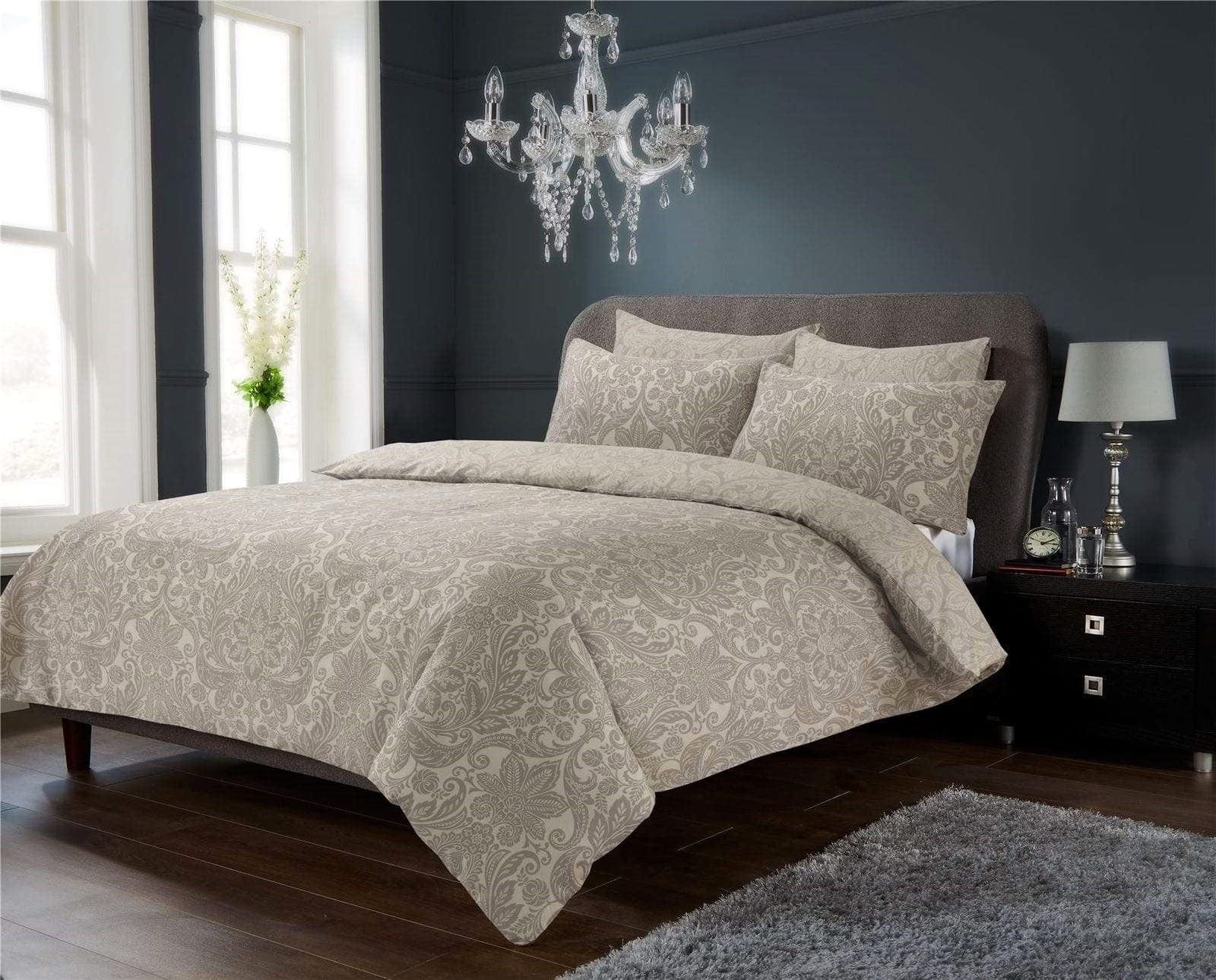 Chantilly Luxury Super Soft Cotton Rich Duvet Set Easycare Vibrant Bedding in Single Double King Sizes by OLIVIA ROCCO SINGLE / CHANTILLY NATURAL OLIVIA ROCCO Duvet Cover