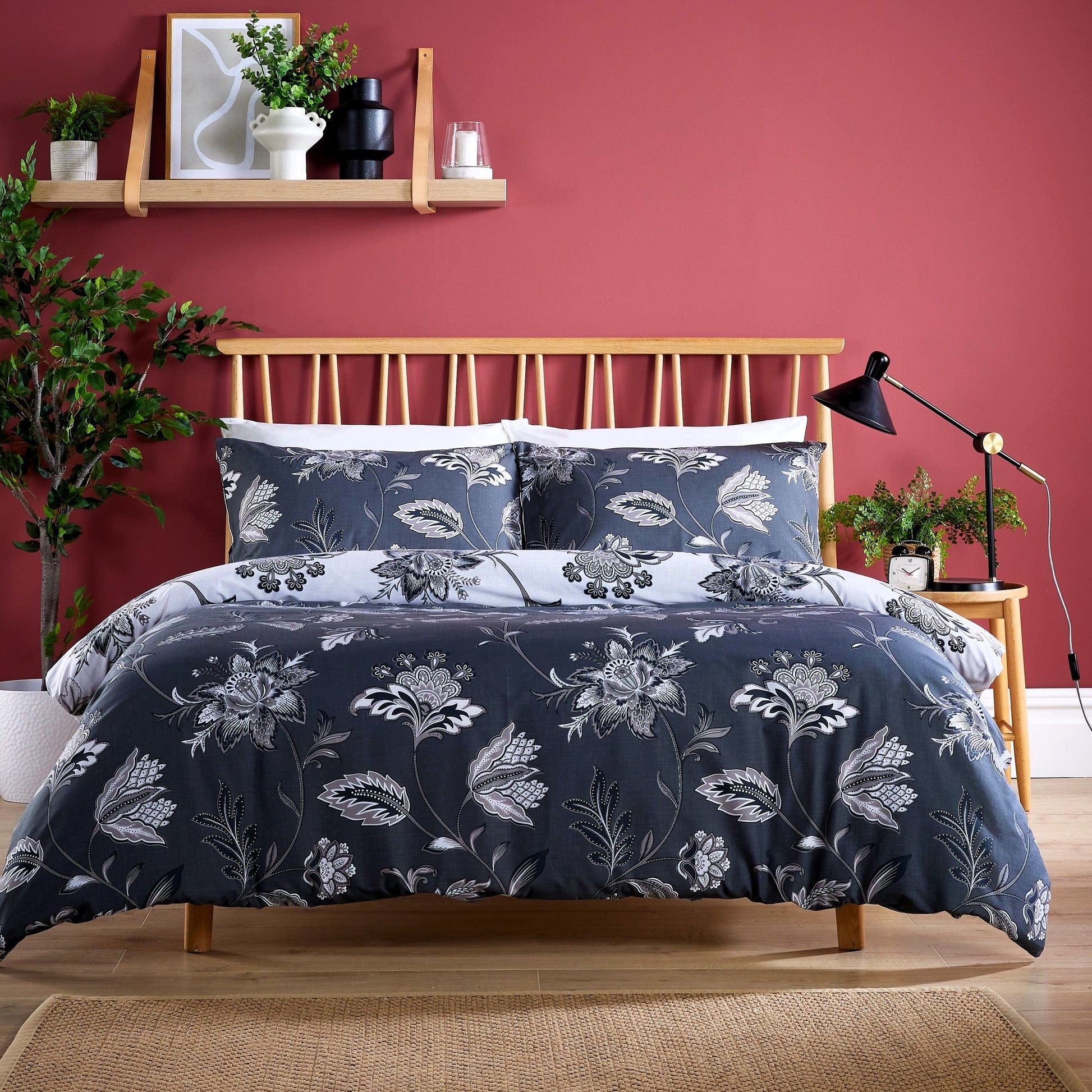 Chantilly Luxury Super Soft Cotton Rich Duvet Set Easycare Vibrant Bedding in Single Double King Sizes by OLIVIA ROCCO SINGLE / SHIMLA GREY OLIVIA ROCCO Duvet Cover