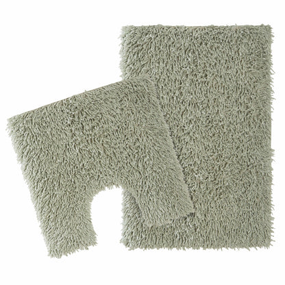 Como 2 Piece Sage Green Bath Mat & Pedestal Set Non-Slip Super Absorbent Cotton Bathroom Mats by OLIVIA ROCCO SAGE GREEN Bath Mat