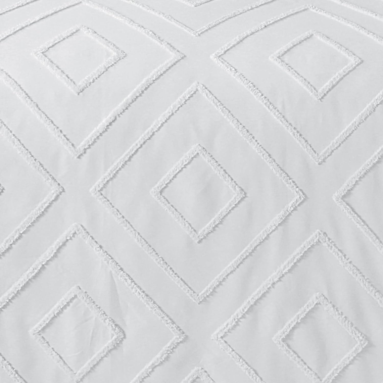 Como Tufted Duvet Cover Set with Pillowcases Grey Natural White Elegant Easy-Care Bedding Single Double King Sizes by OLIVIA ROCCO Duvet Cover
