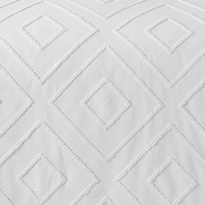Como Tufted Duvet Cover Set with Pillowcases Grey Natural White Elegant Easy-Care Bedding Single Double King Sizes by OLIVIA ROCCO Duvet Cover