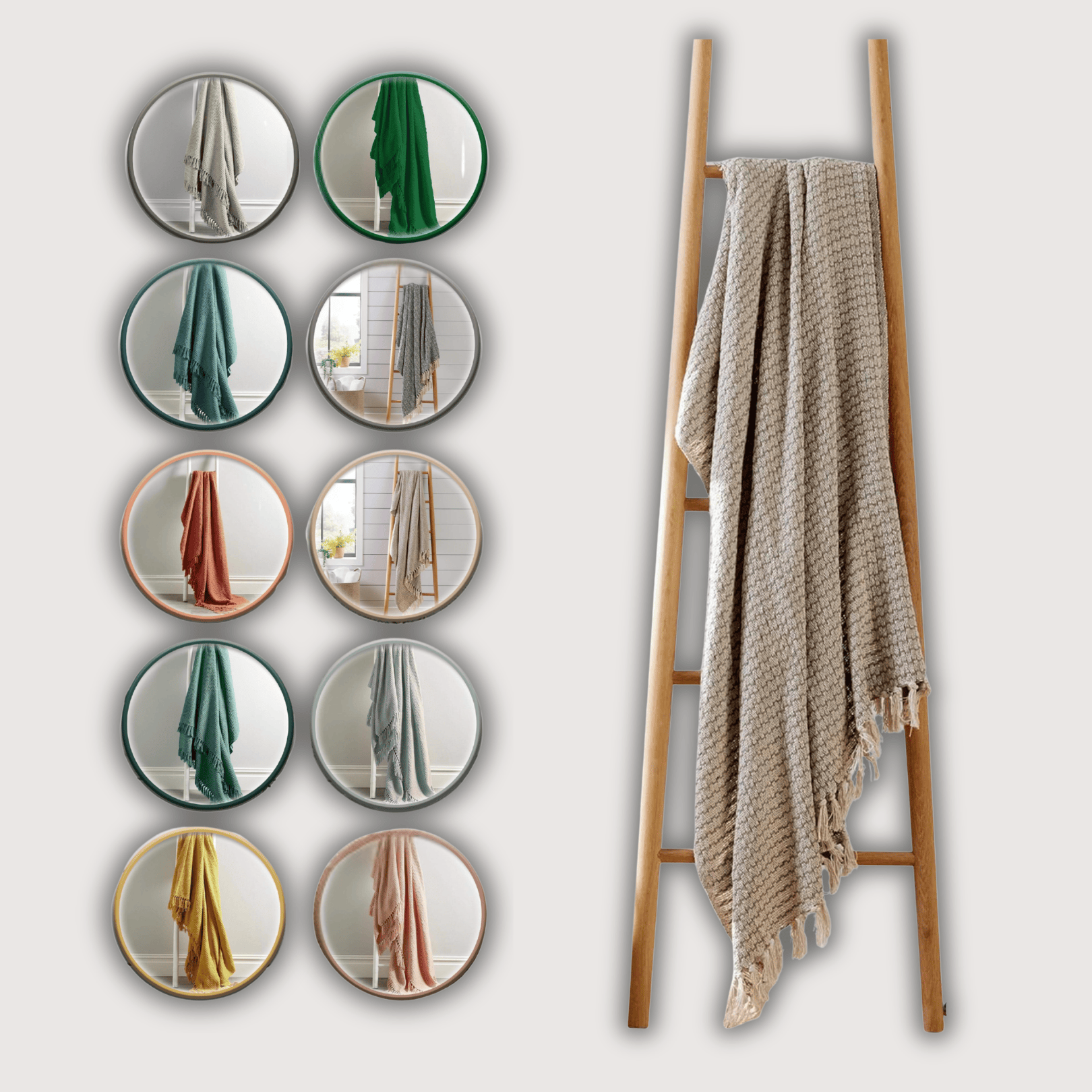 Cotton Throw Eco-Friendly Super Soft Cotton Throws Lightweight Sustainable Recycled Cotton for Sofa Bed Chair Calming Colours By OLIVIA ROCCO Throw