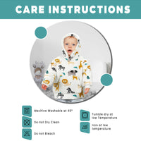 Safari & Sloth Infant Hooded Blanket with Pocket for Toddlers Ages 0-2 Warm Unisex Loungewear by Daisy Dreamer Hooded Blanket