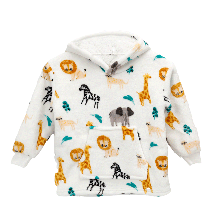 Safari & Sloth Infant Hooded Blanket with Pocket for Toddlers Ages 0-2 Warm Unisex Loungewear by Daisy Dreamer 0-2 YRS / SAFARI Hooded Blanket