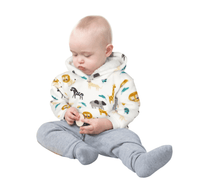 Safari & Sloth Infant Hooded Blanket with Pocket for Toddlers Ages 0-2 Warm Unisex Loungewear by Daisy Dreamer Hooded Blanket