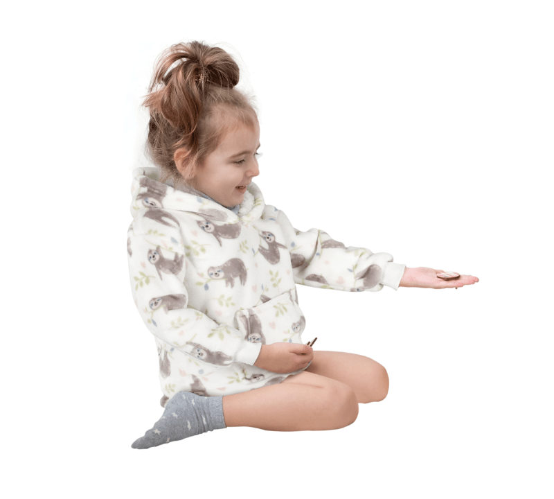 Safari & Sloth Infant Hooded Blanket with Pocket for Toddlers Ages 0-2 Warm Unisex Loungewear by Daisy Dreamer Hooded Blanket