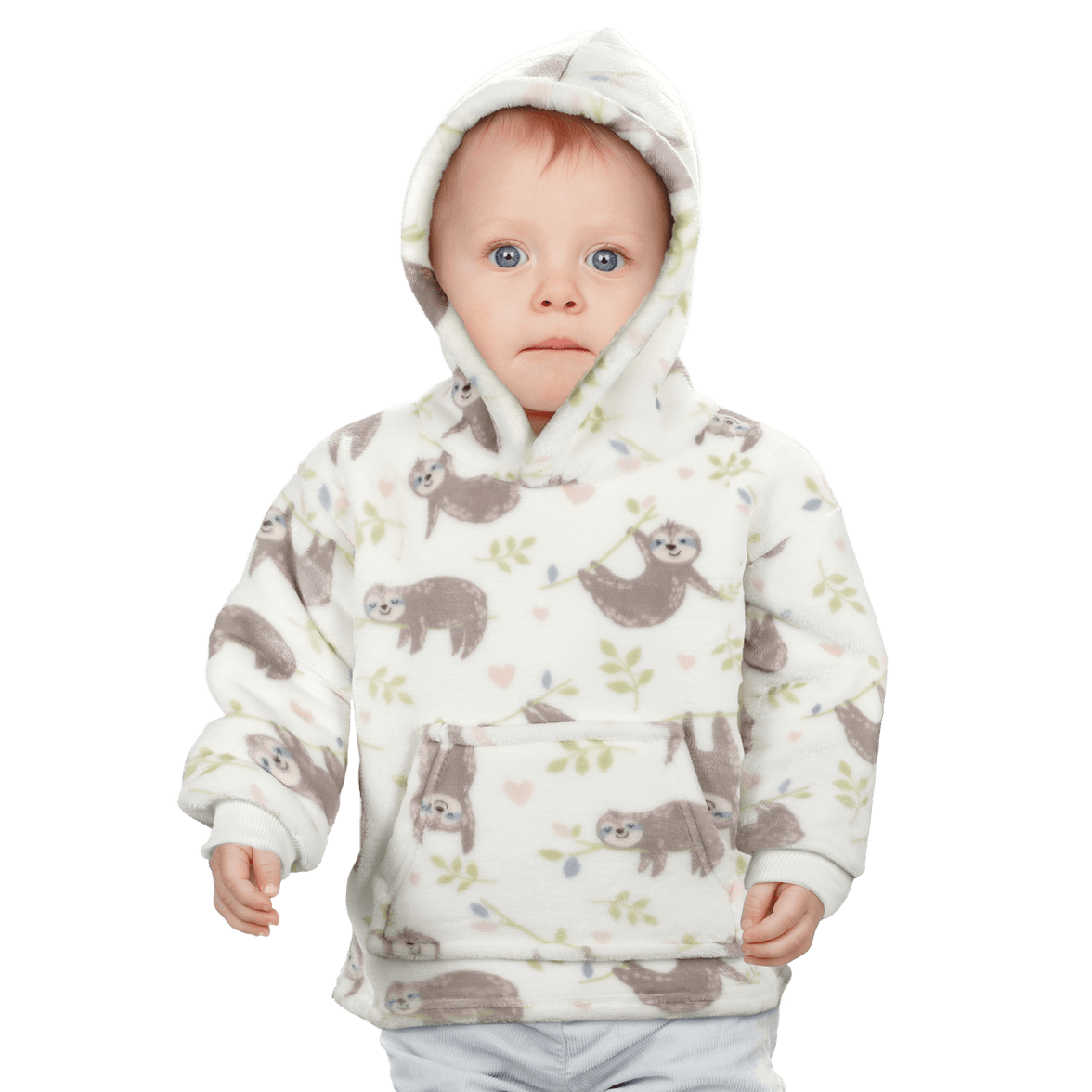 Safari & Sloth Infant Hooded Blanket with Pocket for Toddlers Ages 0-2 Warm Unisex Loungewear by Daisy Dreamer Hooded Blanket