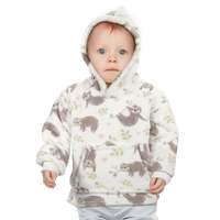 Safari & Sloth Infant Hooded Blanket with Pocket for Toddlers Ages 0-2 Warm Unisex Loungewear by Daisy Dreamer Hooded Blanket